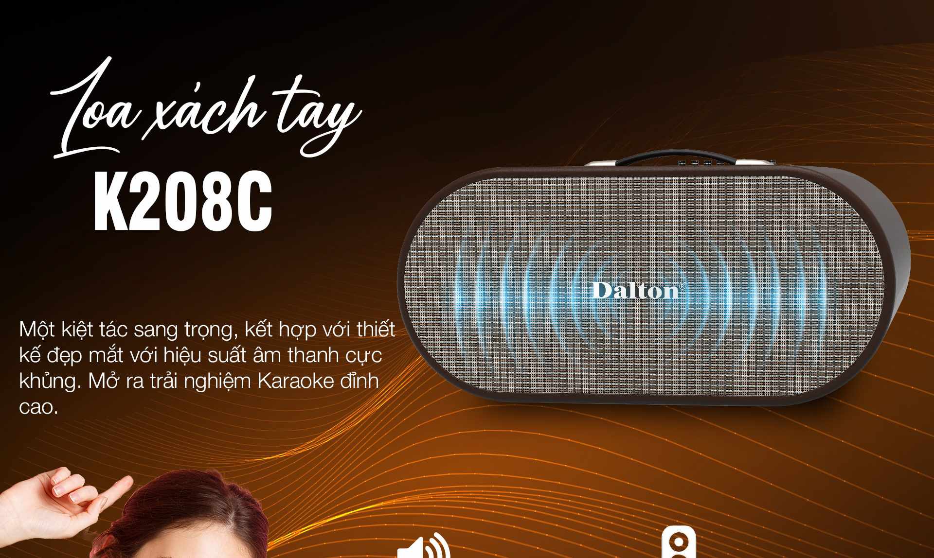 Loa xách tay Karaoke Dalton K208C